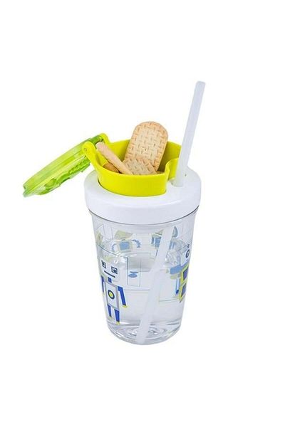 Contigo Bueno Snack Straw Robot Green 350 ml Children's Water Bottle