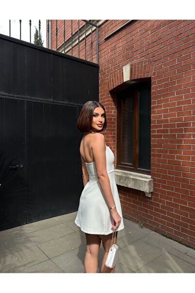 YOUR NAME Rochie mini albă cu bretele
