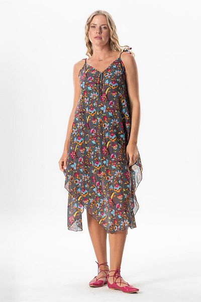 Eliş Şile Bezi Καλοκαιρινό φόρεμα Aphrodite Midi Size - Ivy Grey 6223