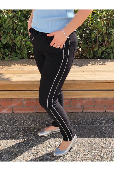 BAKTAGÖR Stone Detail Waist Full Elastic Stringed Pants