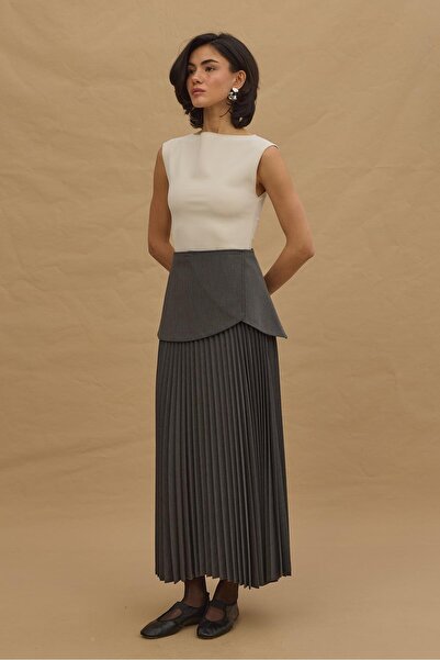 Fahhar Складний плісирований спідниця - антрацит