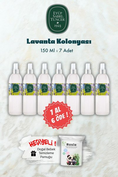 Eyüp Sabri Tuncer Lavanta Kolonyası 150 ML 7 AL 6 ÖDE ve ROSIE Hediye