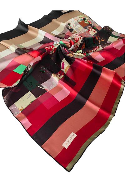 Pierre Cardin Pi̇erre Cardi̇n Silk Crepe Satin Scarf 2025 Summer Season 9002230 -311