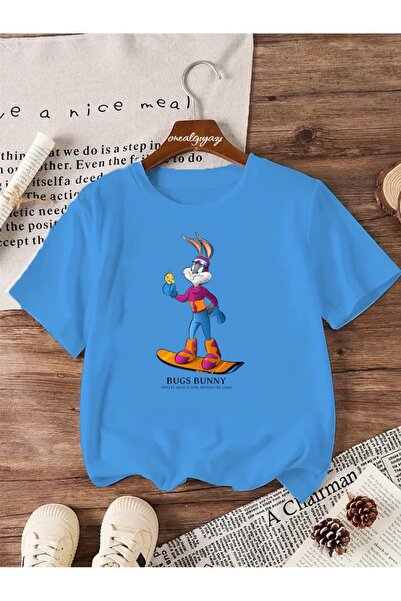 H&GHAMLEGİYİM Dječja majica sa snimkom Bugs Bunnyja za snowboard, veće veličine