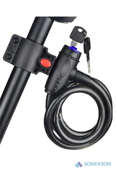 SONEX Steel Lock with Key Bicycle Motorcycle Security Lock Baby Stroller 80 cm