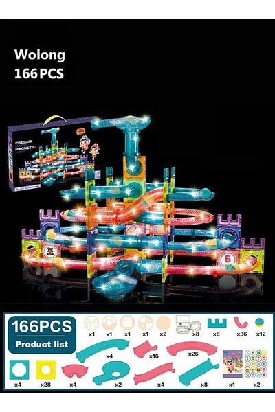 COOYA Orbital Magnetic 3D Building Blocks, Construction Educational Toys for Toddlers & Kids (166pcs)