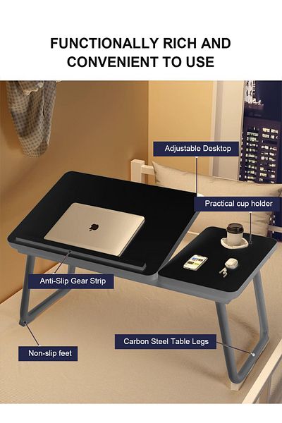 KidLe Laptop Desk for Bed Couch, Portable Lap Desk/Stand for Laptop