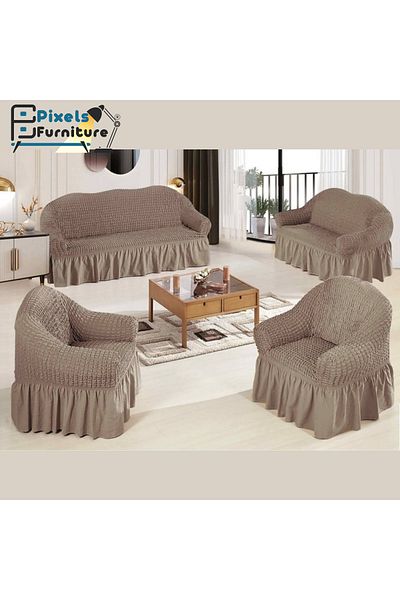 PixelsFurniture Pixel Furniture 7 Seater Sofa Cover Set (3+2+1+1) Stretch Anti-Wrinkle Anti-Slip