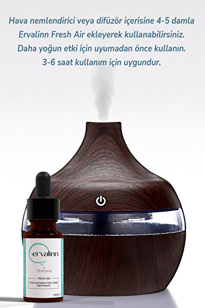 Ervalinn Fresh Air ve Buhurdanlık Seti (Burun Tıkanıklığı için Rahatlatıcı Yaka Damlası 10 ml)