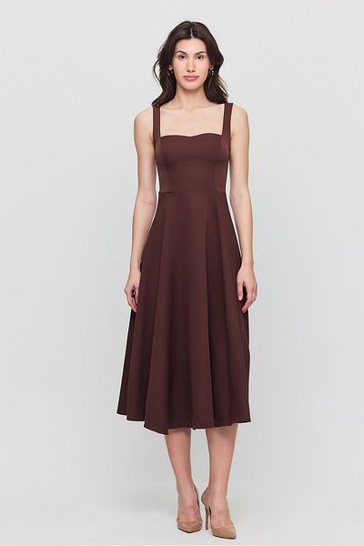 Ceylen Διπλό φόρεμα με τετράγωνο γιακά Midi Length