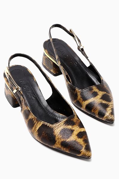 Limoya Pantofi de damă cu toc arcuit cu model leopard Nadiya