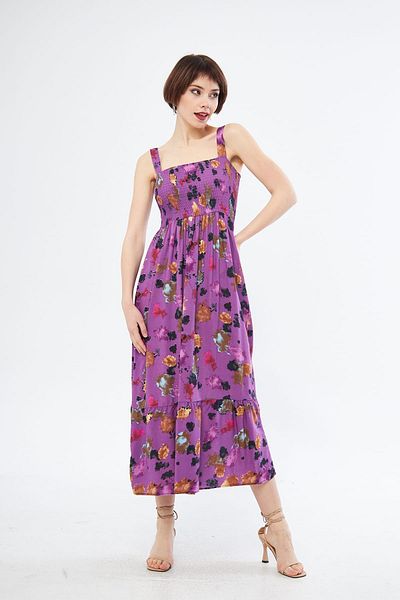 sharin Rochie de vară, mov, cu bretele, lungă, 12A-2217