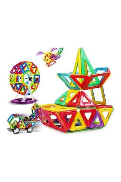COOYA 64 Pcs Magnetic Construction Toy Set, Colorful Educational Magnet Tiles for Kids Early Learning