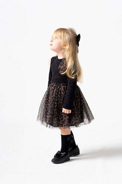Banamio Nevada Baby Girl Children's Camisole Leopard Patterned Tulle Dress