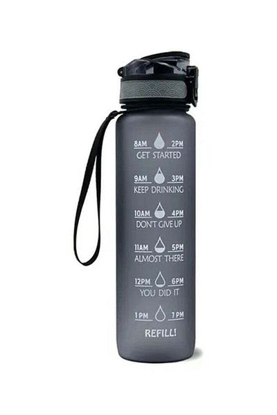 COOYA Sports Water Bottle with Time Marker, Leak Proof, Portable Reusable for Camping Gym