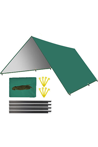 Choice مجموعة خضراء 3 أمتار × 3 أمتار من القماش المشمع المقاوم للماء للتخييم ...