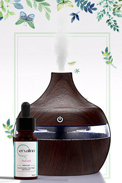 Ervalinn Fresh Air ve Buhurdanlık Seti (Burun Tıkanıklığı için Rahatlatıcı Yaka Damlası 10 ml)