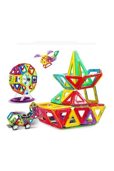 COOYA 97-Piece Colourful Sturdy And Durable Geometrical Shaped Magnetic Building Blocks Toys Set