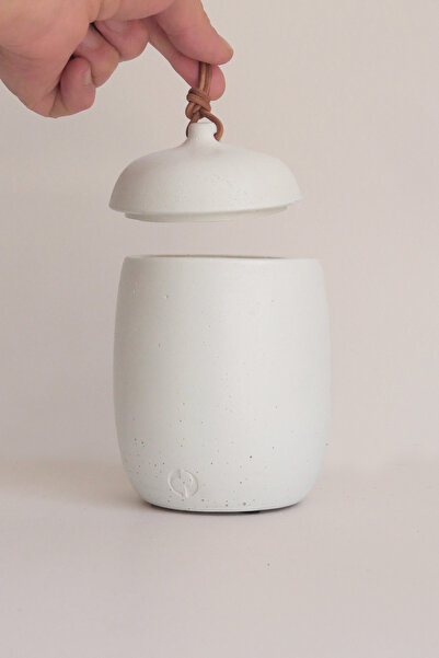 Ghogol Home Rome L Countertop Concrete Storage Container - Jar 550 ml