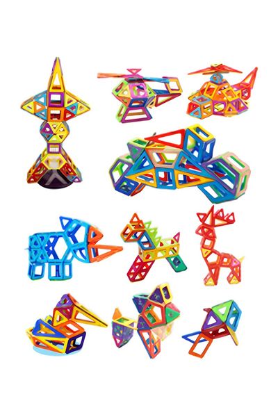 COOYA 191-Piece Magnetic Educational Construction Building Blocks Set, Colorful STEM Toy Tiles for 3+Kids