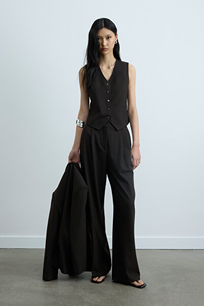 Suud Collection Bitter Brown Janet Buttoned Vest