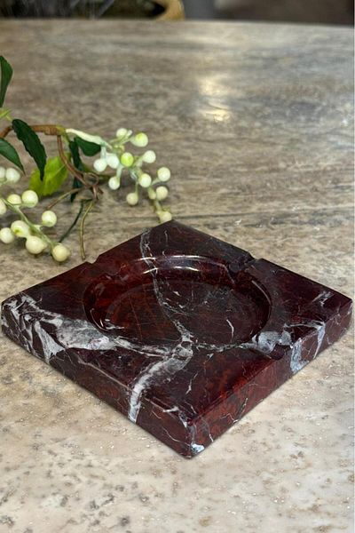 SETABIANCA Evza Marble Modern Ashtray Cherry
