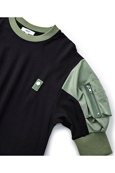 Twist Technical Fabric Mix Dress