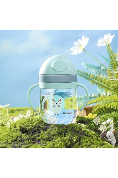 COOYA Spill-Proof Baby Training Cup, Toddler Cup with Straw and Handle, Anti-drop, Anti-leakage (300ml)