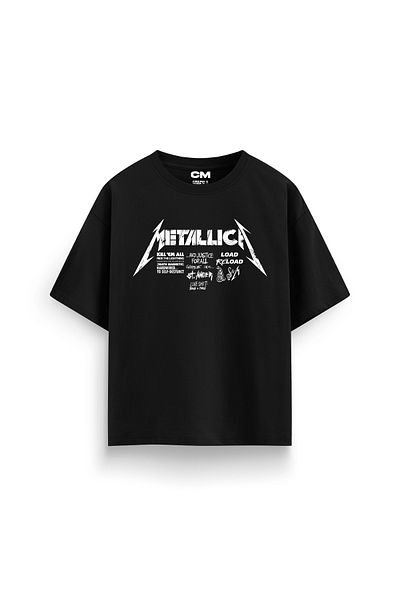 CİNEMA MODA Metallica Road Reload Printed Comfortable Fit 30/1 Unisex Μαύρο Tshirt