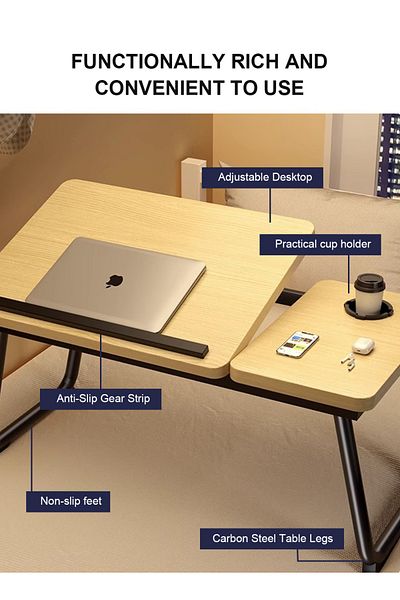 KidLe Laptop Desk for Bed Couch, Portable Lap Desk/Stand for Laptop