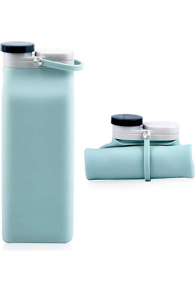 COOYA 600ml Collapsible Water Bottle, BPA Free, Triple Leak Proof, for Travel, Sports, Hiking, Camping
