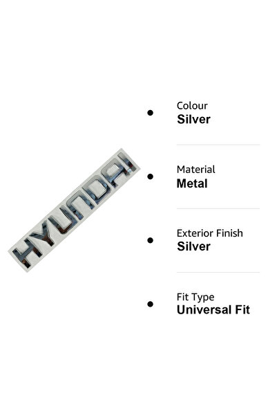 Generic Car Grille Emblem, Universal Car Emblem, Car front Grille Badge, Car Accessories (HYUNDAI)