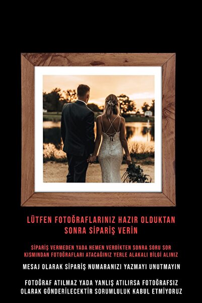 yhfoto 9 Adet 25x25 Çerçeve - Ahşap Kemençe Çerçeve - Mdf Kare Fotoğraf Çerçeve