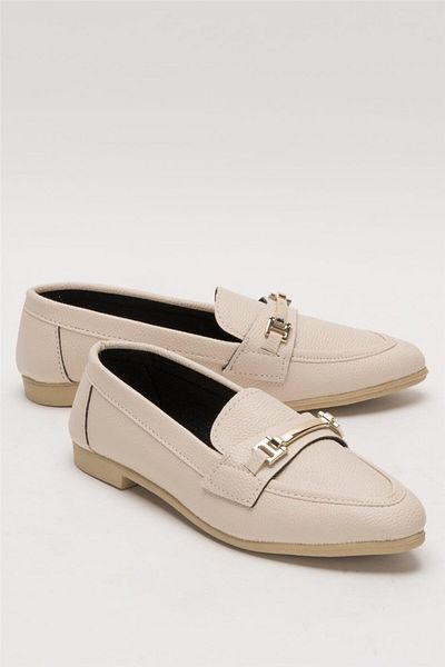 Liger Balerini de damă cu cataramă, pantofi de zi cu zi, eleganti, confortabili, BEI