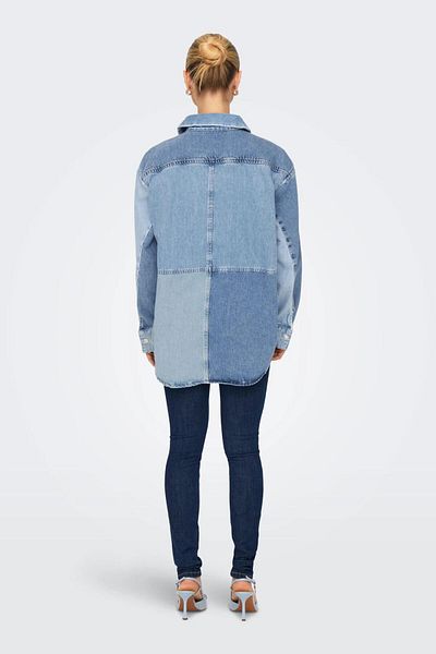 ONLY 15325563   Onlsanına Ls Rework Ovs Dnm Shirt Cro Cămașă de jeans pentru femei