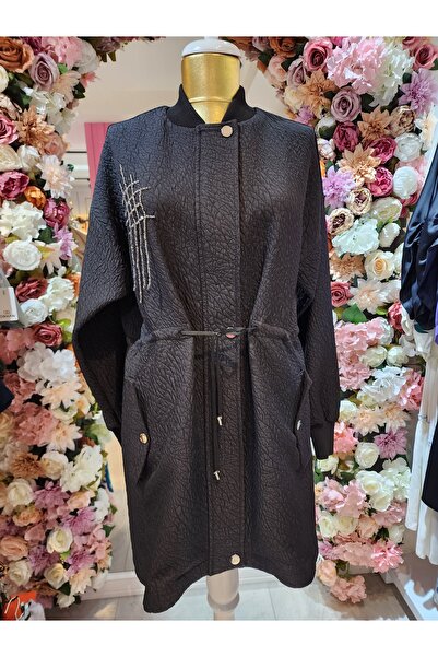 Kayra kadın siyah fermuarlı ceket