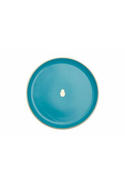 Porland Glamorous Turquoise Flat Plate 20 Cm