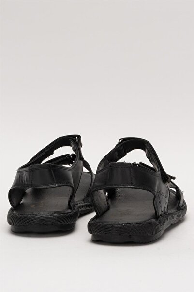 Liger Men's Inside and Outside Genuine Leather Orthopedic Summer Flexible and Very Light Casual Shoes Sandals Black