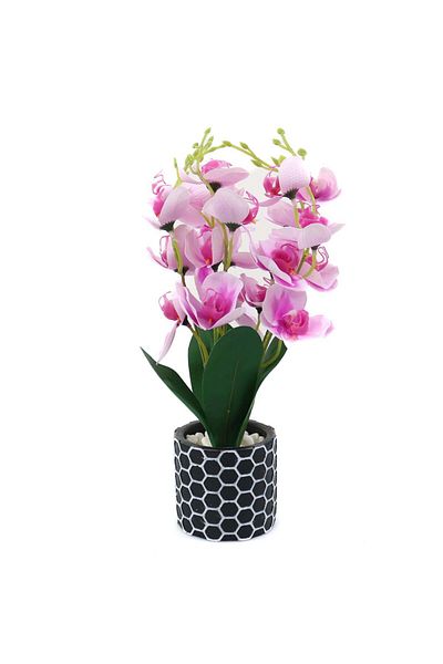 Ella Home Italia Ghiveci Cu Flori Artificiale, Orchid I, Roz, 32cm