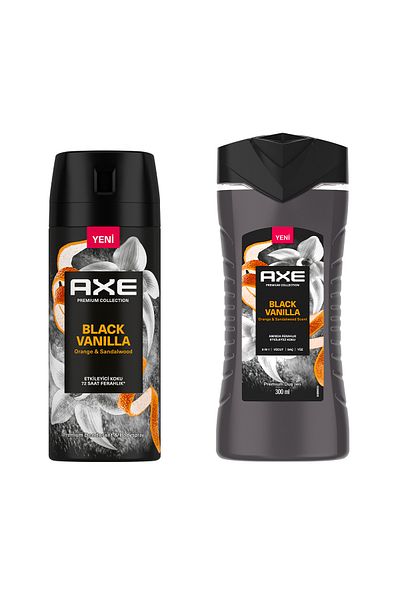 Axe Shower Gel Black Vanilla 3 in 1 Body Hair Face 300 ml