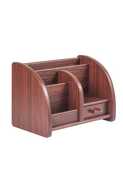 KidLe Wooden Organizer with Drawer Office Pencil Holder For Desk Multifunctional Tabletop Storage Case