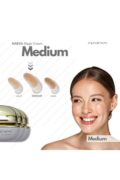 naeva كريم أساس سحري متوسط - كريم نهاري بديل بعامل حماية من الشمس SPF30 (بشرة القمح)