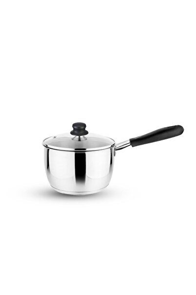 British Chef مقلاة صلصة من الفولاذ المقاوم للصدأ مقاس 16 سم مع غطاء، قاعدة حث...