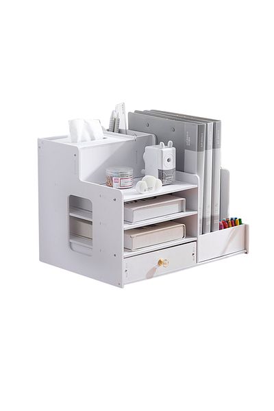 KidLe Desktop Book Organizer Shelf Multilayer Book Stand Office A4 Classification Data Rack