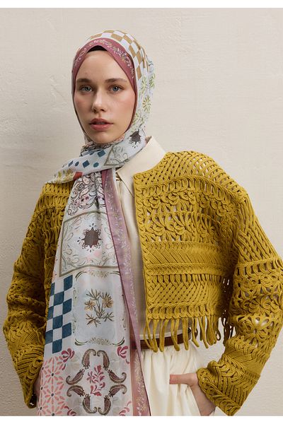 Fresh Silk Crepe Shawl - Rose Penny