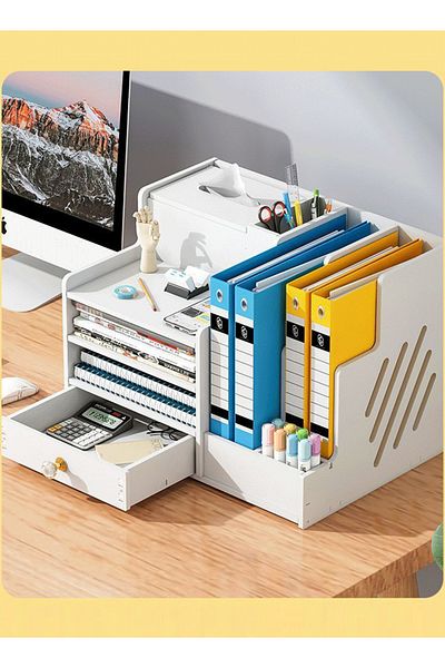KidLe Desktop Book Organizer Shelf Multilayer Book Stand Office A4 Classification Data Rack