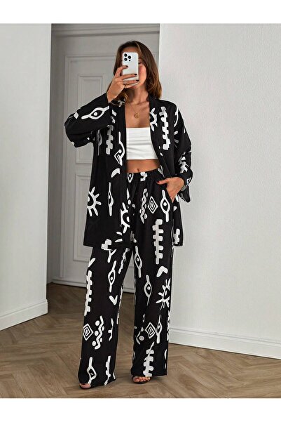 forte bella مجموعة كيمونو متعددة منقوشة من الأعلى إلى الأسفل