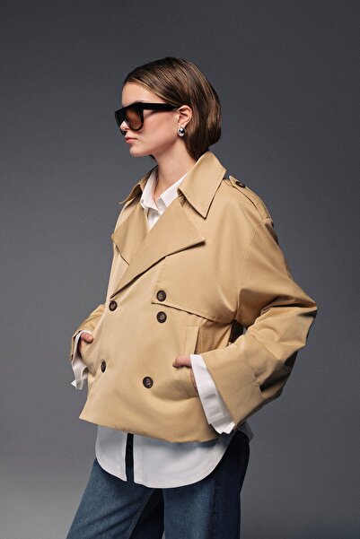 VATKALI Double Button Short Trench Coat