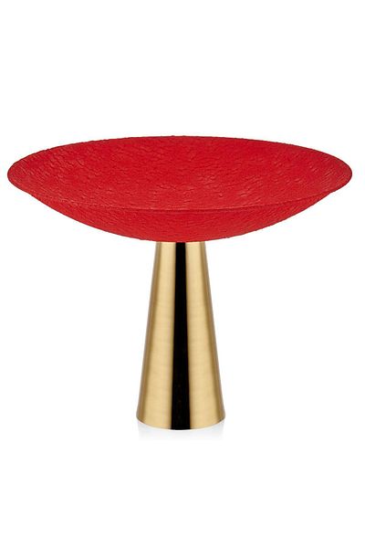 SETABIANCA Seta Textured Dark Footed Presentation Red Gold 34*34*26 cm