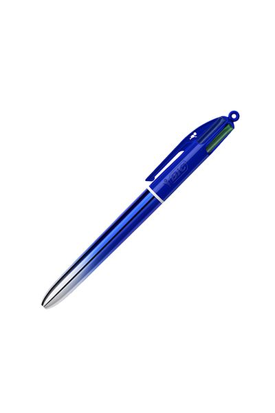 Bic 4 Colors Smooth Metallic Navy Blue Body 4 Color Ballpoint Pen